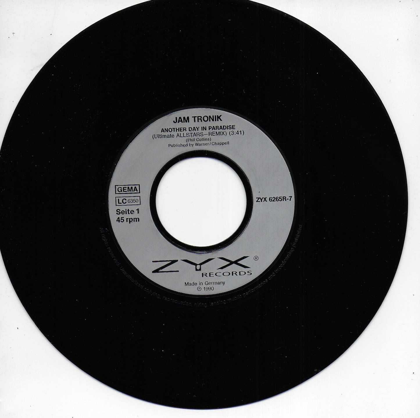 Jam Tronik - Another day in paradise (remix) (Duitse uitgave)