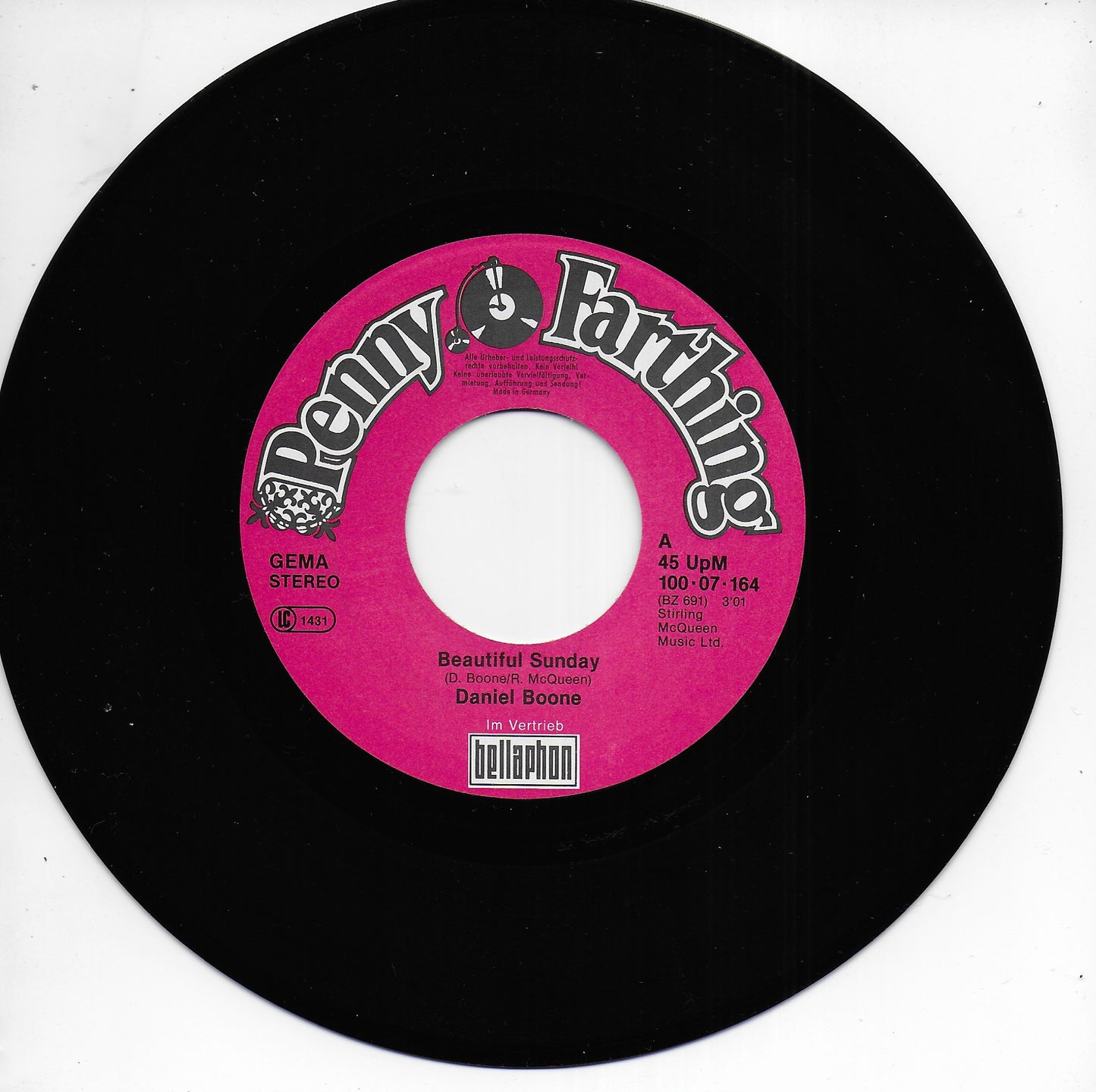 Daniel Boone - Beautiful sunday (Duitse uitgave)