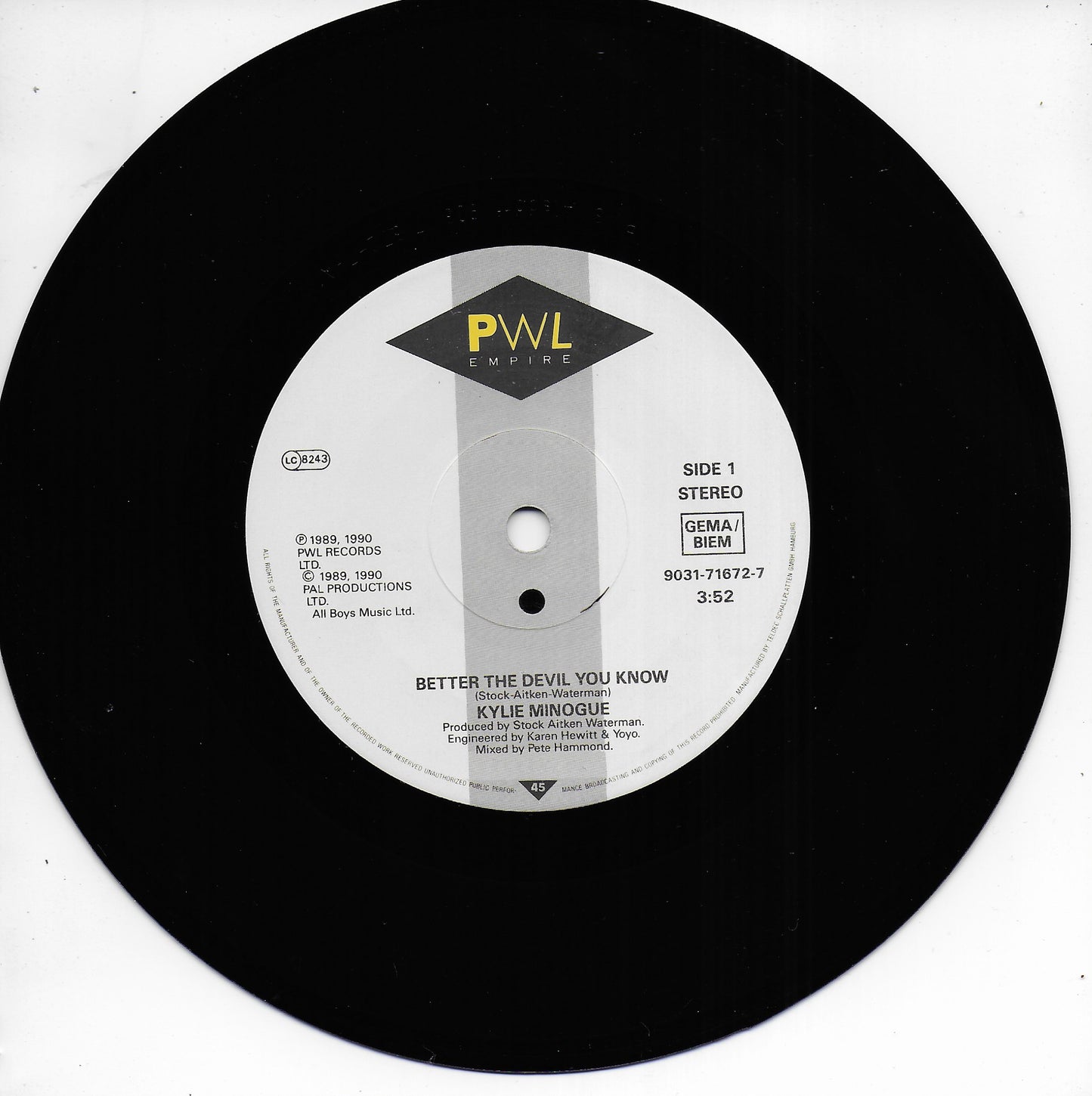 Kylie Minogue - Better the devil you know (Duitse uitgave)