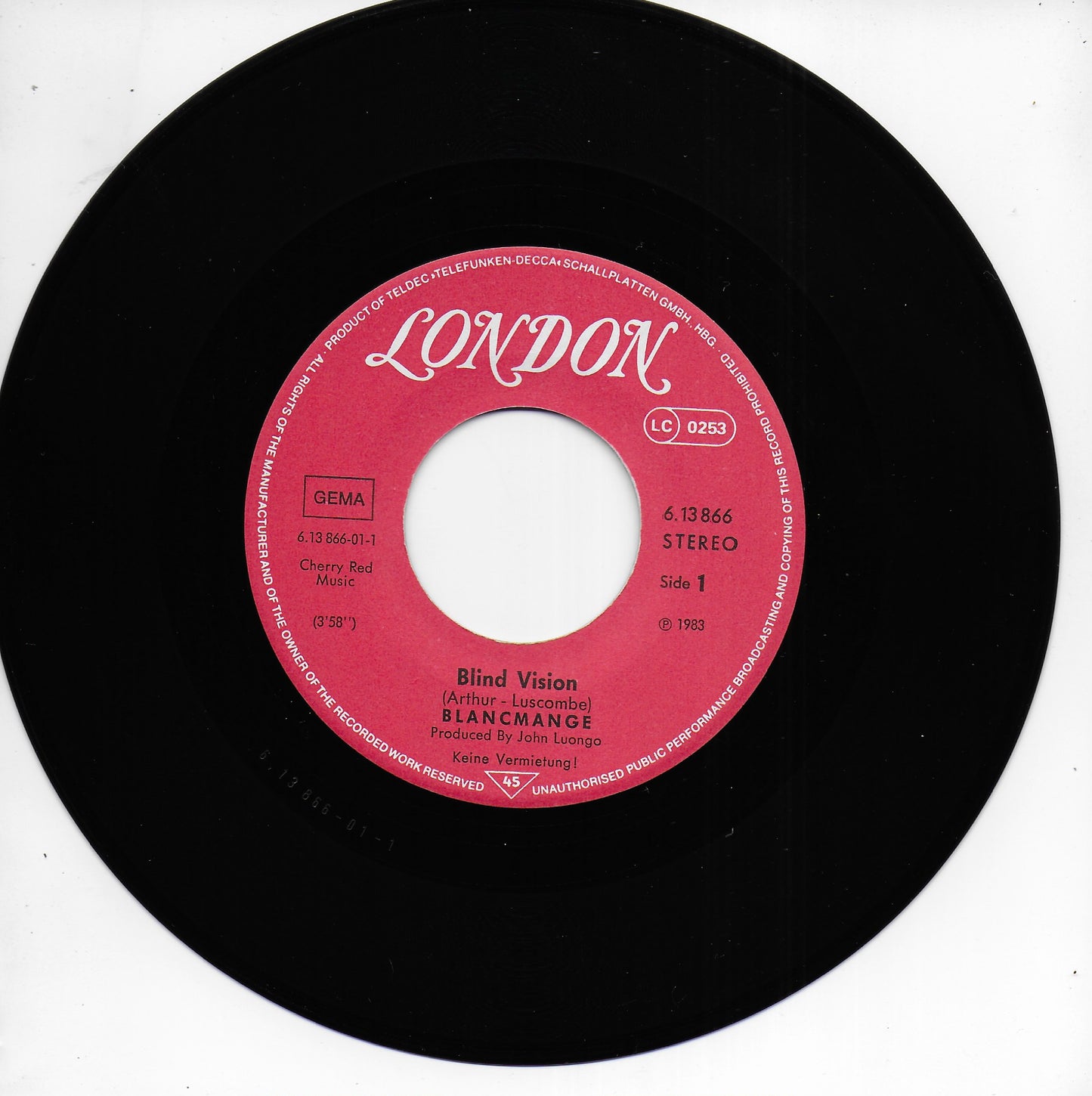 Blancmange - Blind vision (Duitse uitgave)