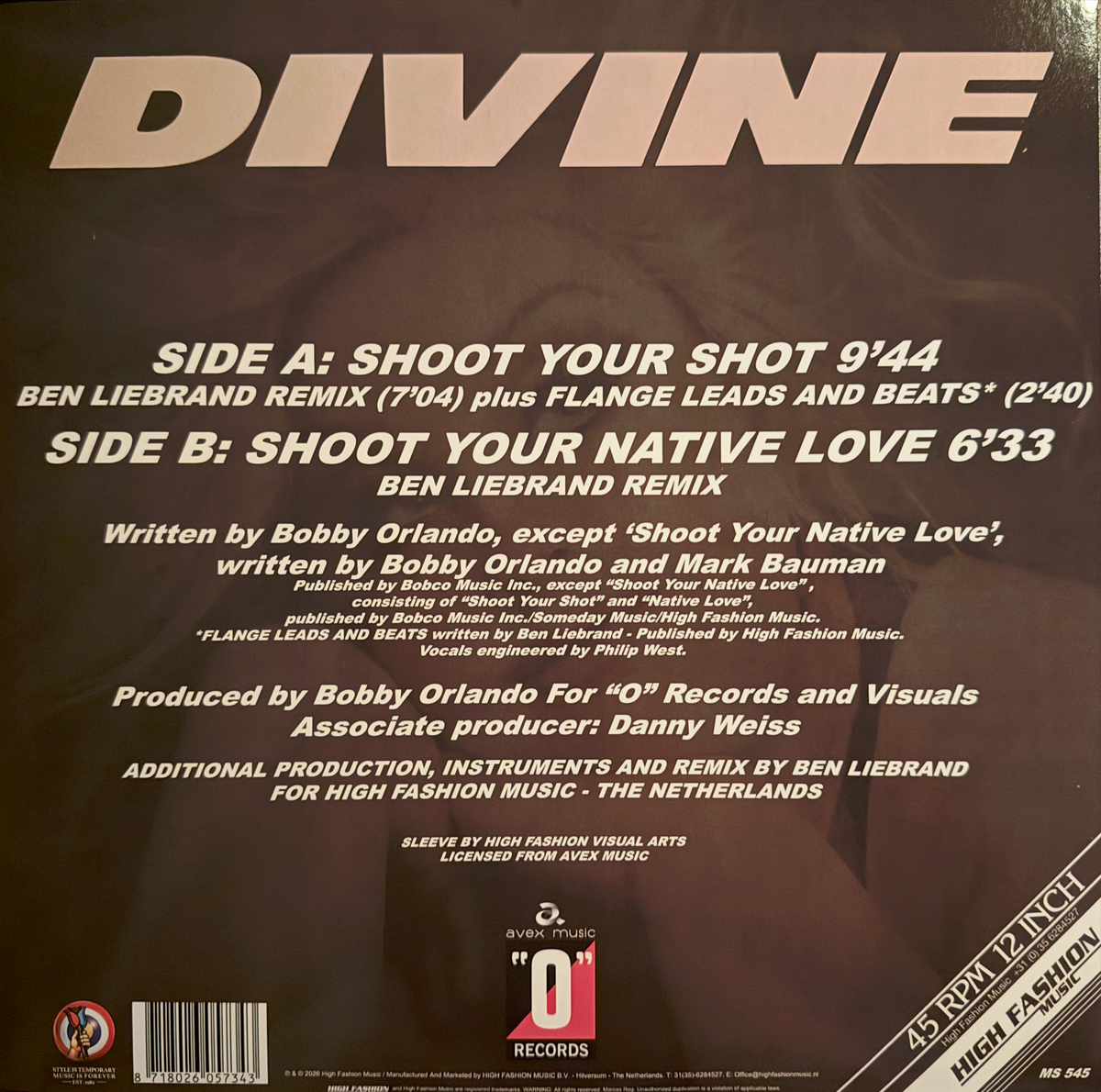 Divine - Shoot your shot | Ben Liebrand reworkx (12" Maxi Single)