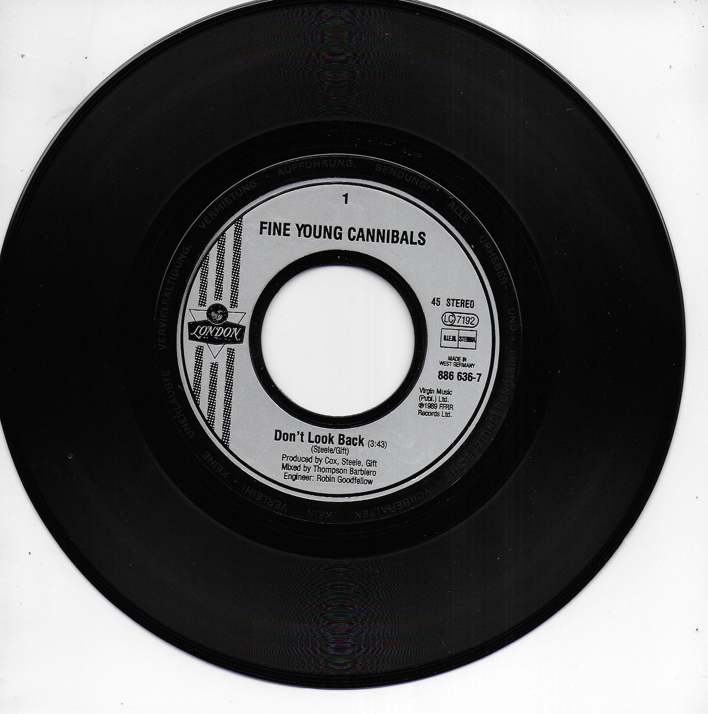 Fine Young Cannibals - Don't look back (Europese uitgave)