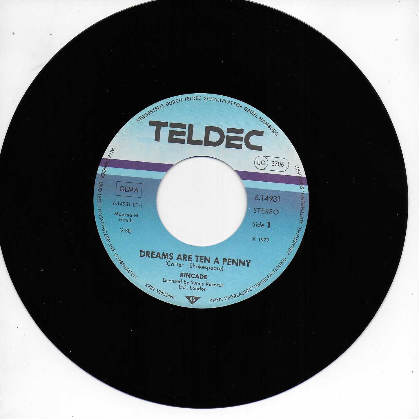 Kincade - Dreams are ten a penny / First Class - Beach baby