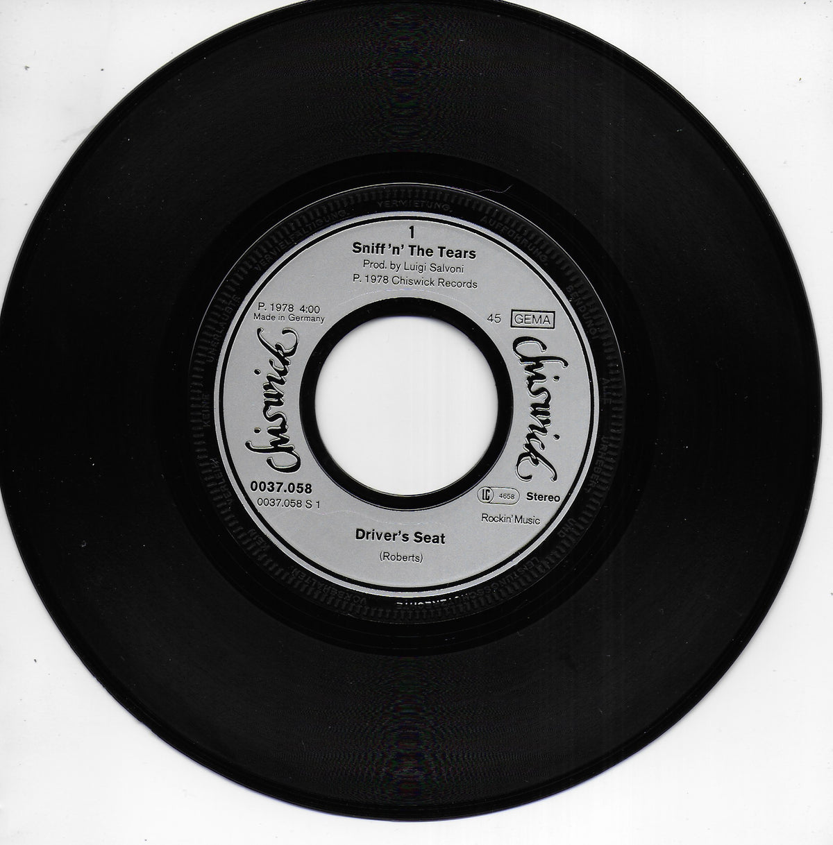 Sniff 'n' the Tears - Driver's seat (Duitse uitgave)