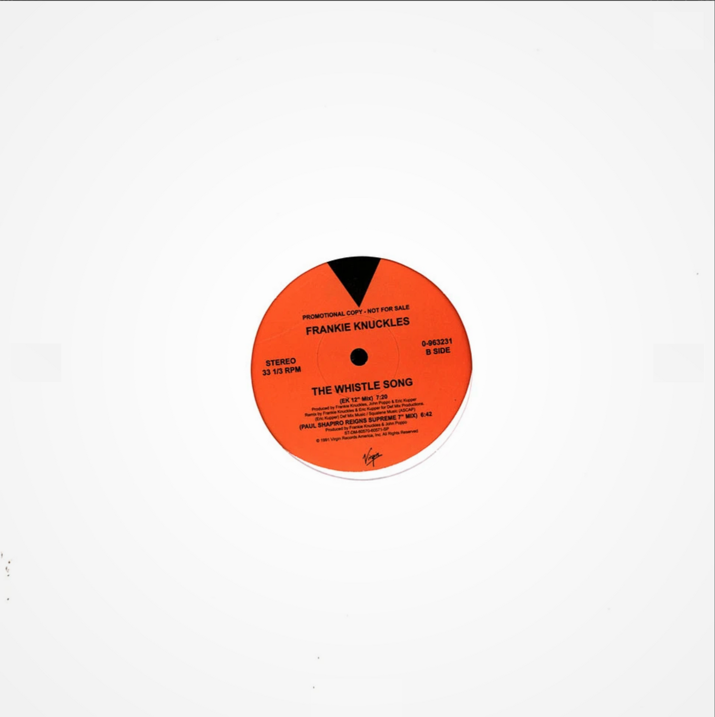 Frankie Knuckles - The Whistle song (12" Maxi Single)