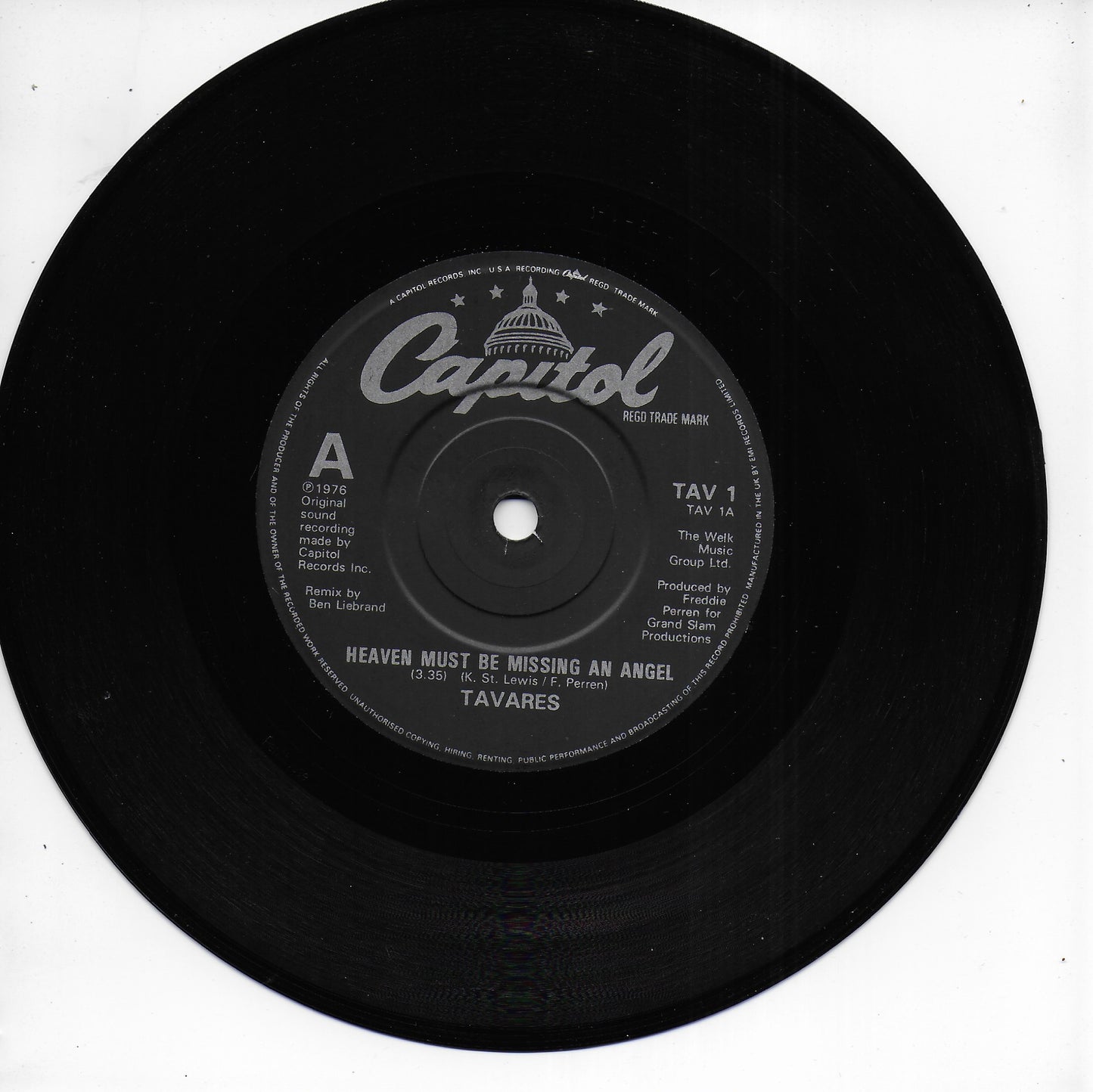 Tavares - Heaven must be missing an angel / Don't take away the music (Ben Liebrand remix) (Engelse uitgave)