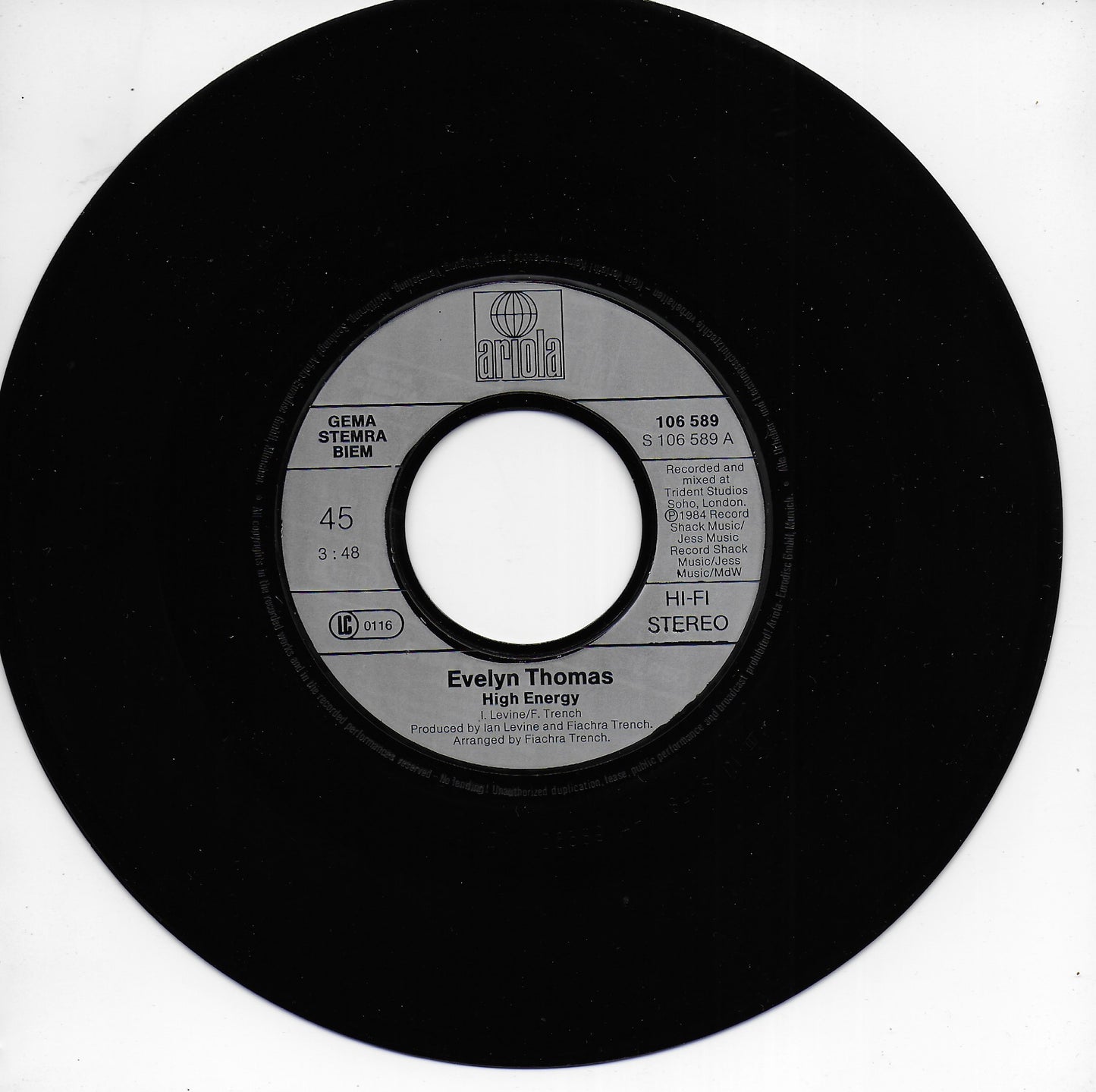 Evelyn Thomas - High energy (Europese uitgave)