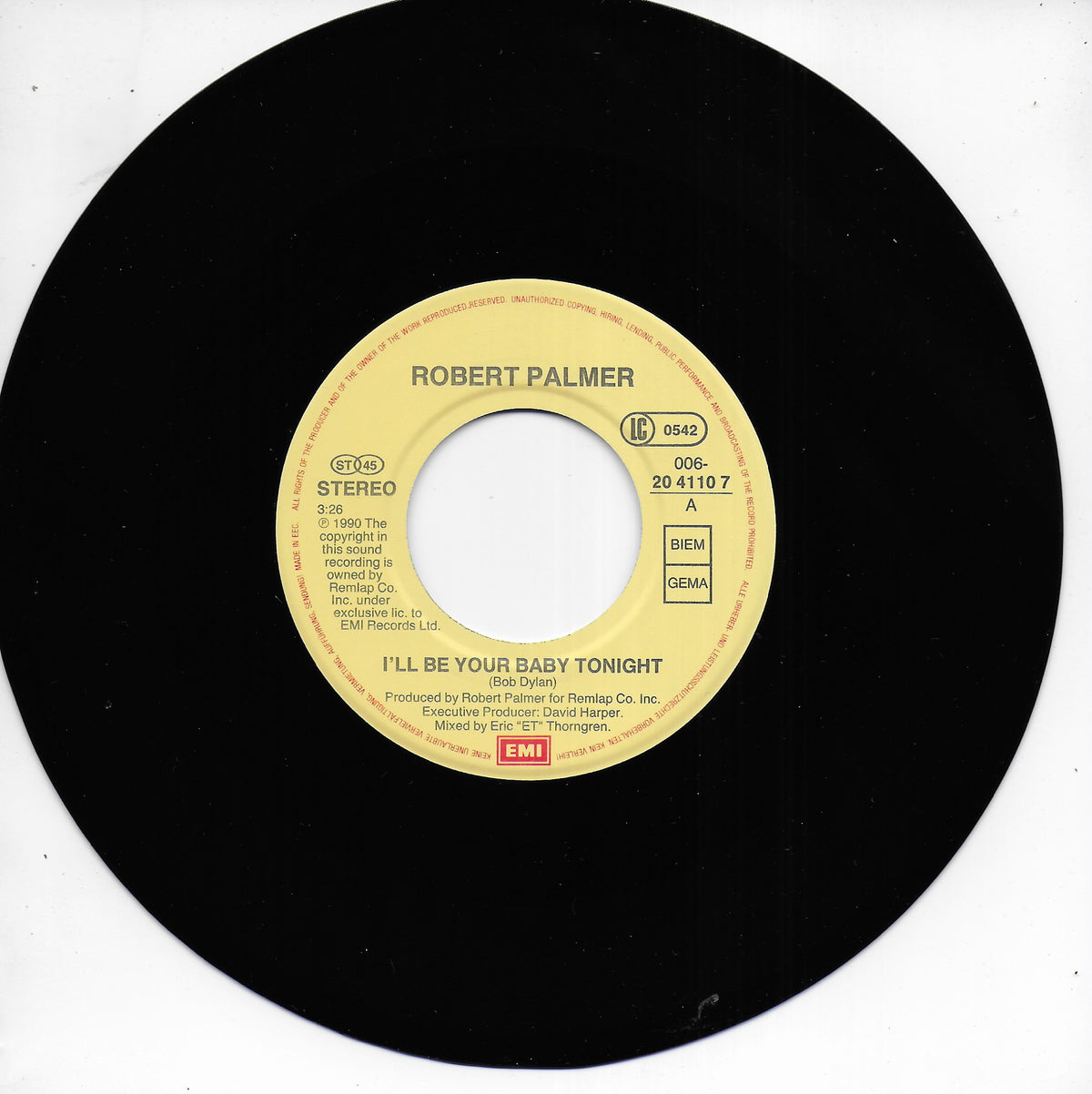 Robert Palmer and UB40 - I'll be your baby tonight (Duitse uitgave)