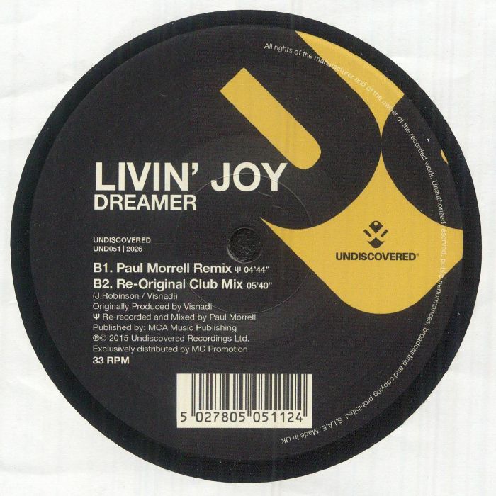 Livin' Joy - Dreamer (12" Maxi Single)