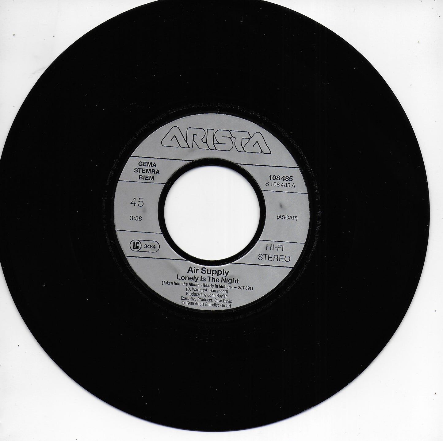 Air Supply - Lonely is the night