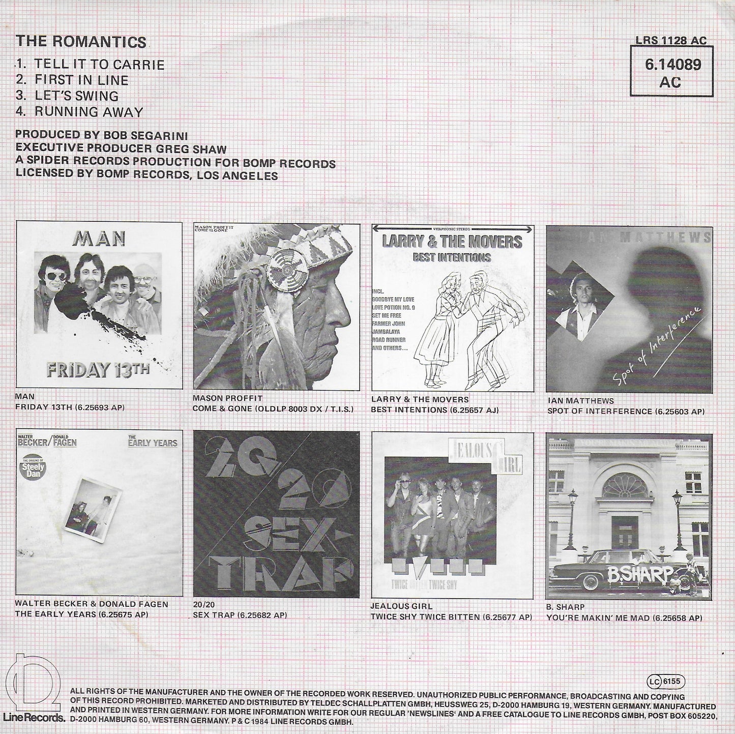 Romantics - Tell it to Carrie (Duitse uitgave)