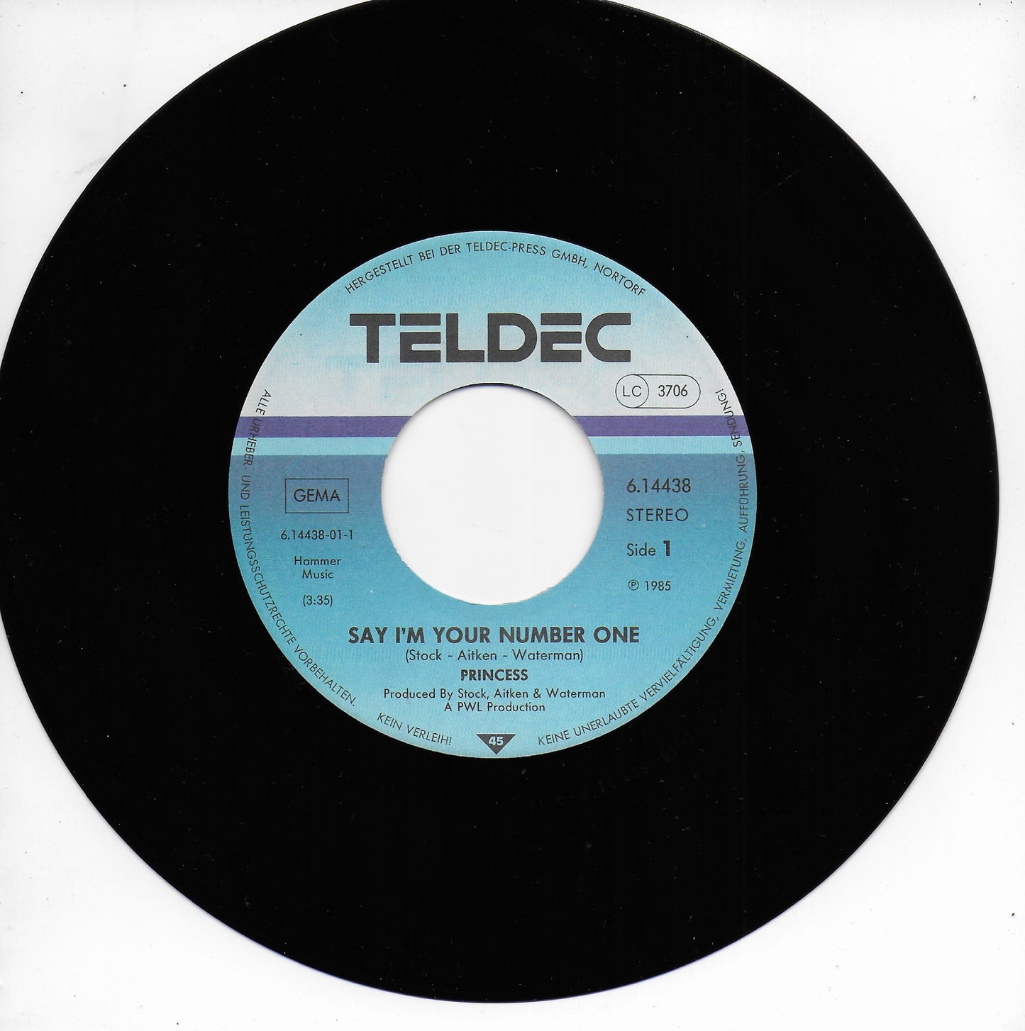 Princess - Say i'm your no. 1 (Duitse uitgave)