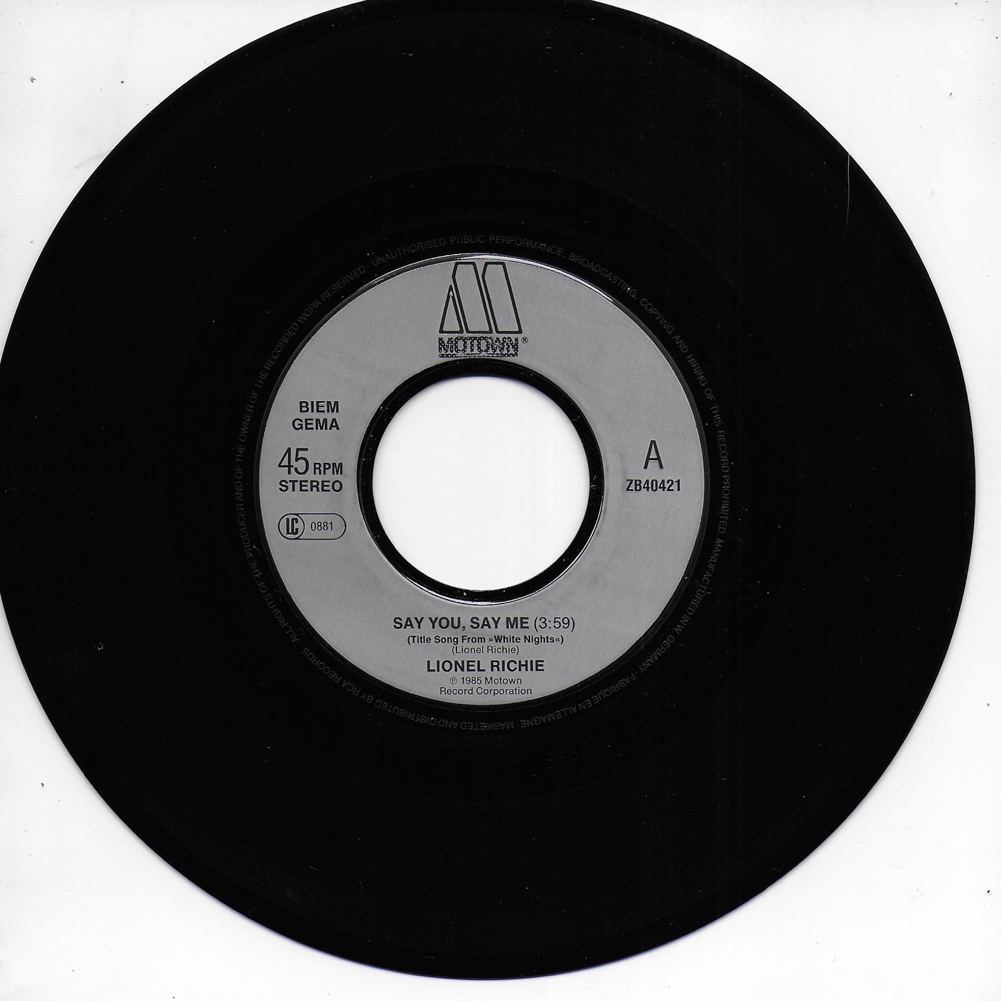 Lionel Richie - Say you say me (Duitse uitgave)