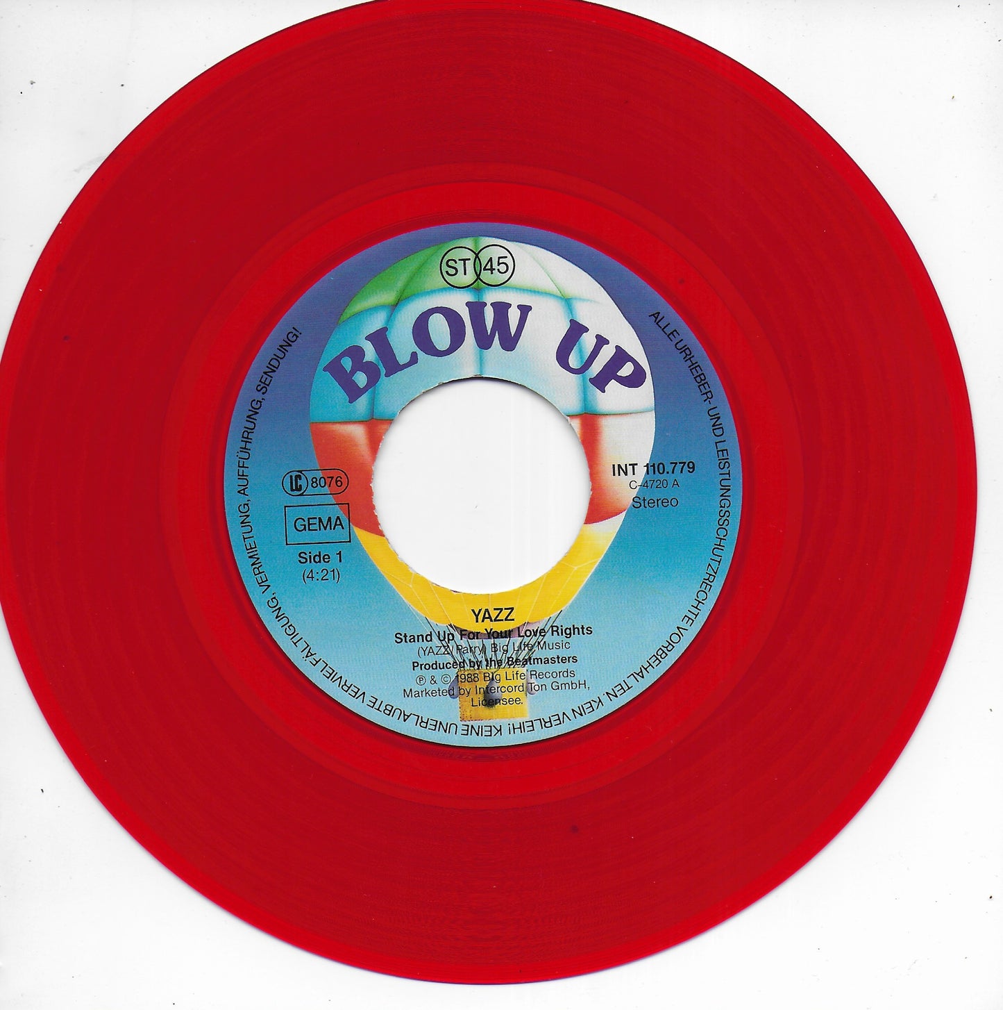 Yazz - Stand up for your love rights (Duitse uitgave, red vinyl)