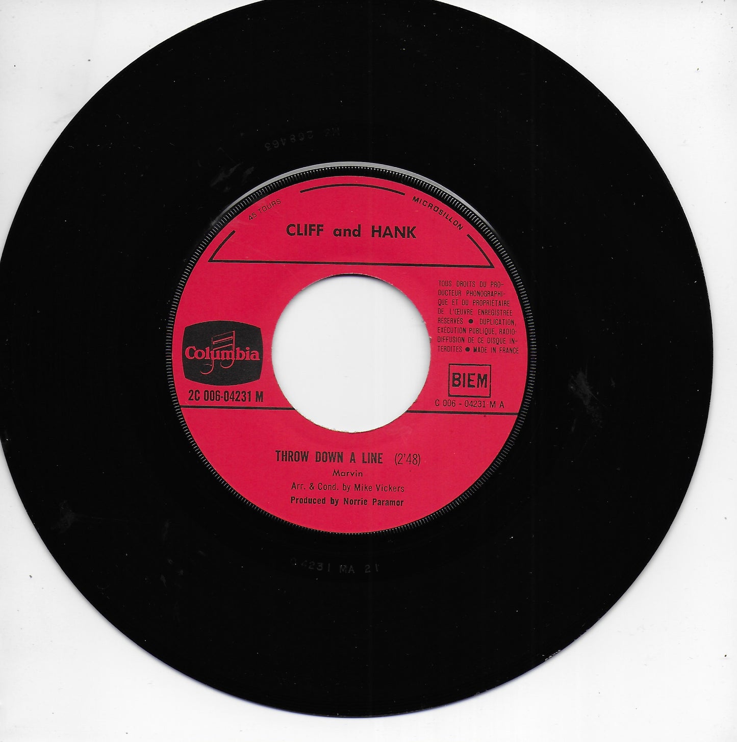 Cliff Richard & Hank Marvin - Throw down a line (Franse uitgave)