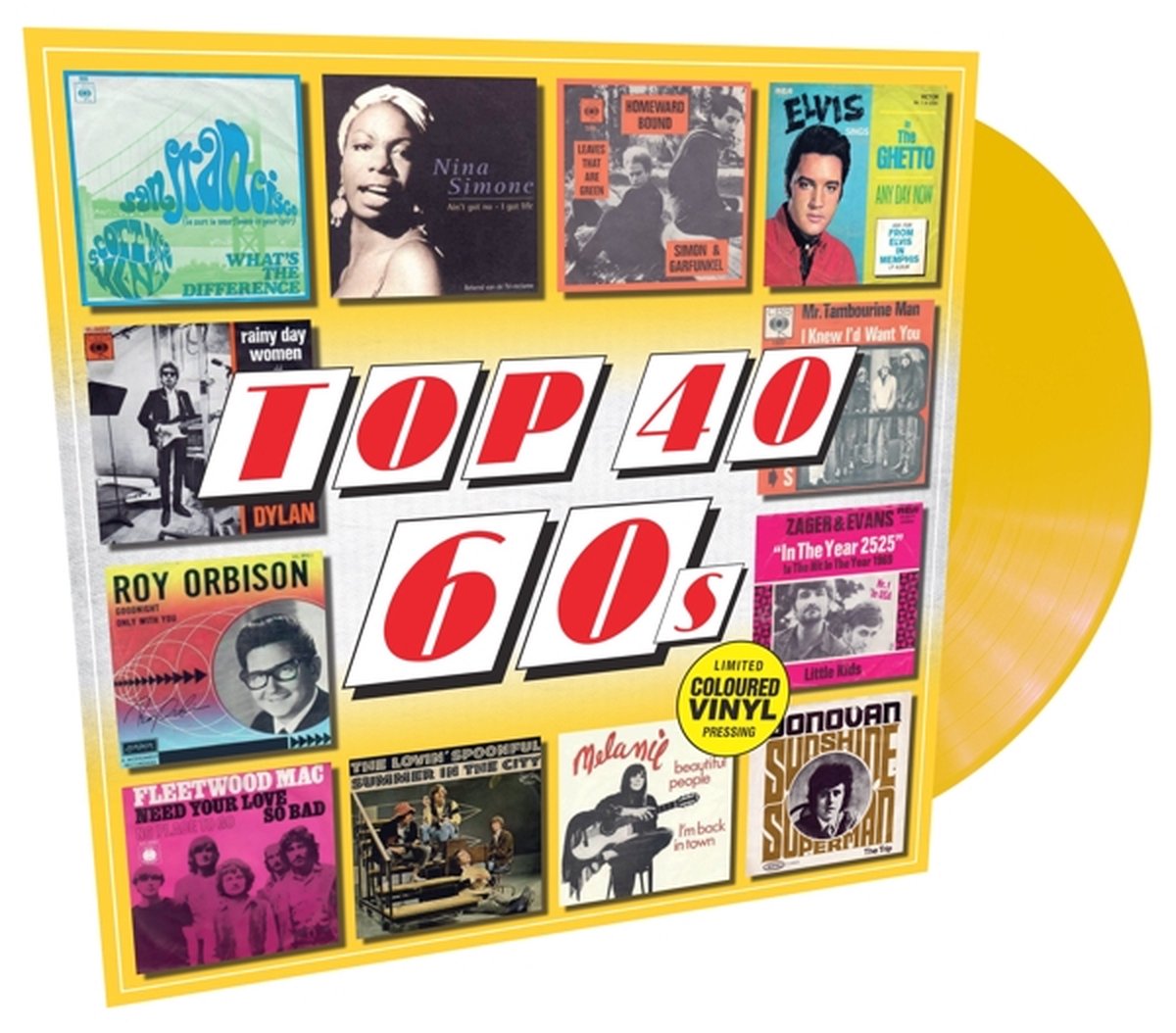 Various - Top 40 60's (Limited edition, yellow vinyl) (LP)