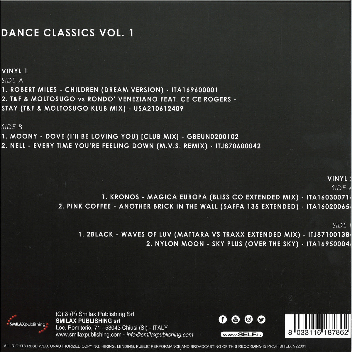 Various - Dance Classics Vol. 1 (Limited edition) (2LP)
