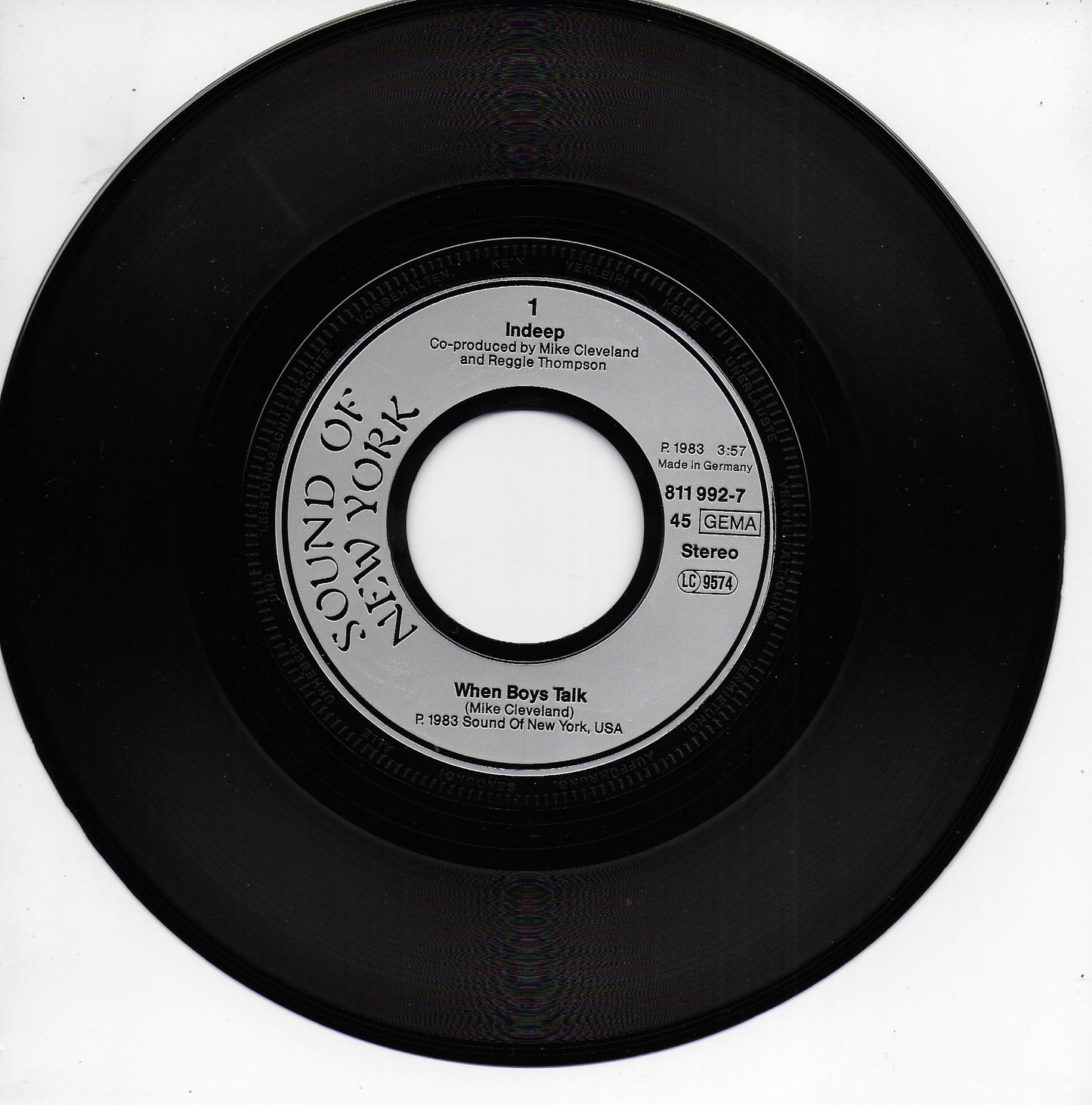 Indeep - When boys talk (Duitse uitgave)