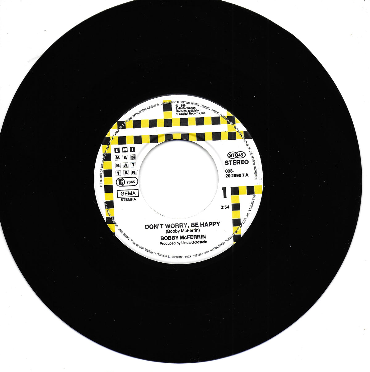 Bobby McFerrin - Don't worry be happy (Duitse uitgave)