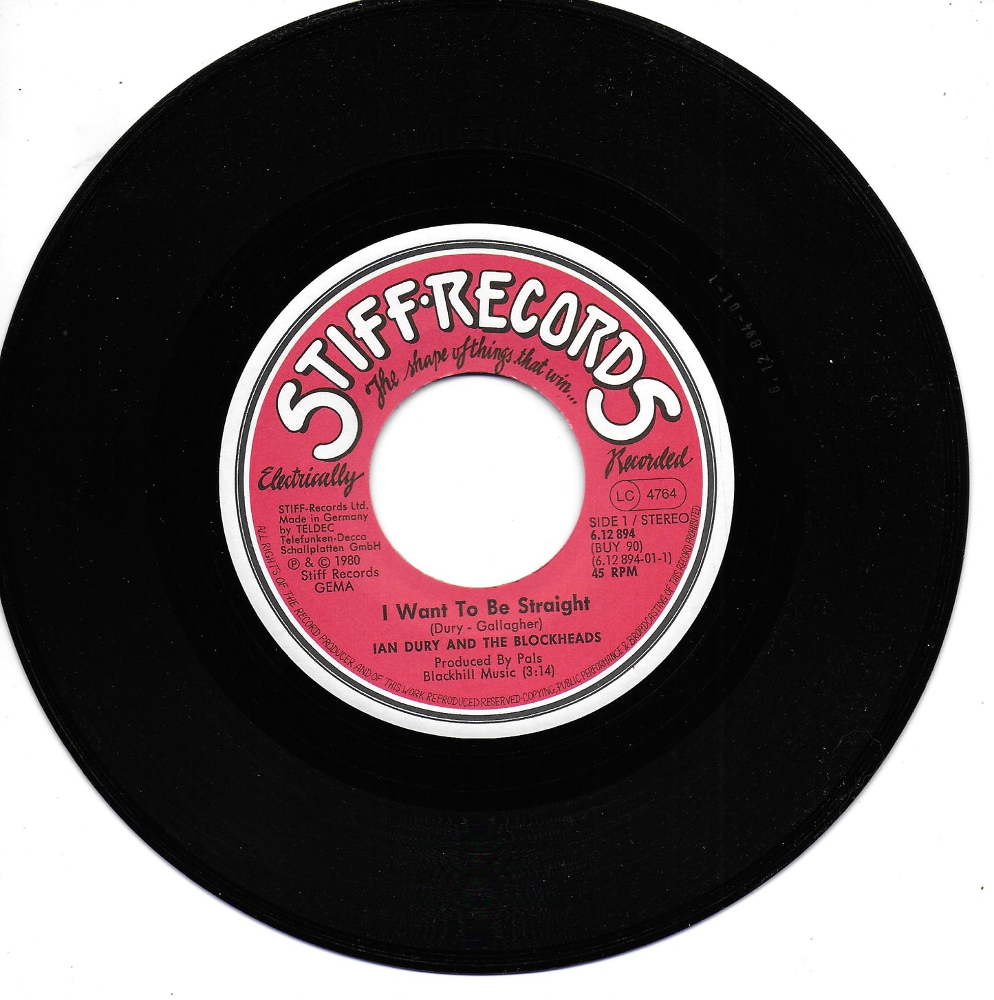 Ian Dury and the Blockheads - I want to be straight (Duitse uitgave)