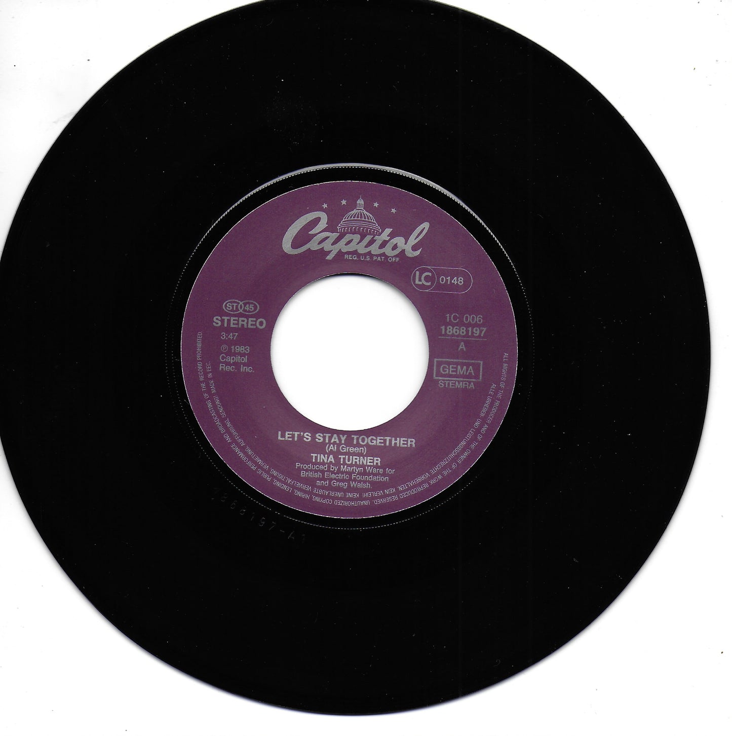Tina Turner - Let's stay together (Europese uitgave)
