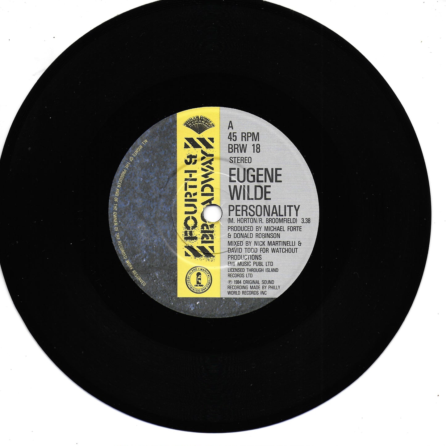 Eugene Wilde - Personality / Let her feel it (Engelse uitgave)