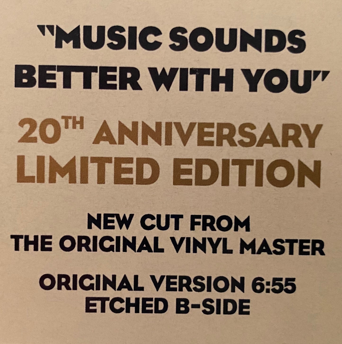 Stardust - Music sounds better with you (20th Anniversary, limited edition) (12" Maxi Single)