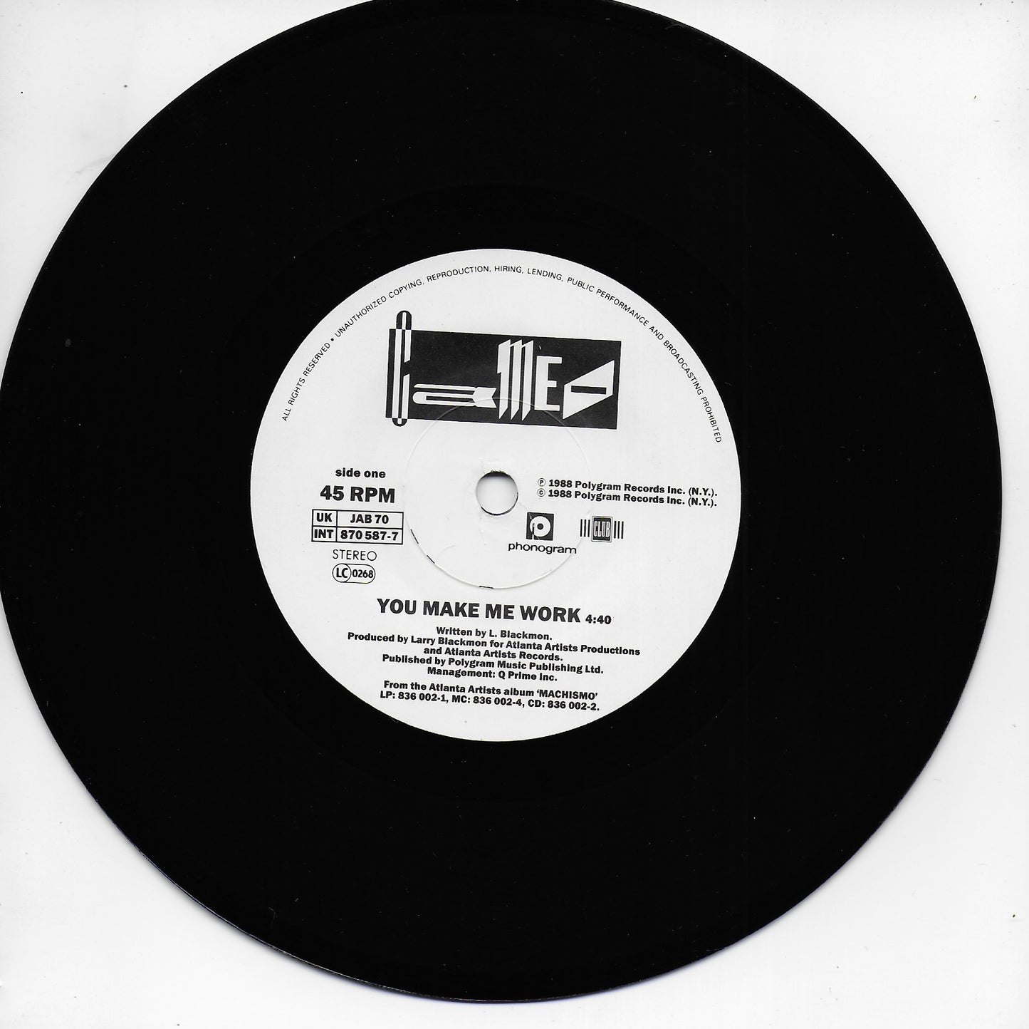 Cameo - You make me work (Engelse uitgave)