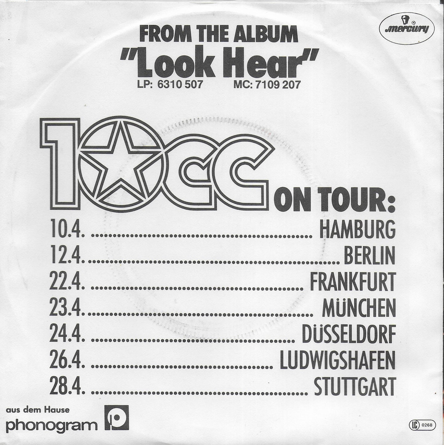 10CC - One-two-five (Duitse uitgave)
