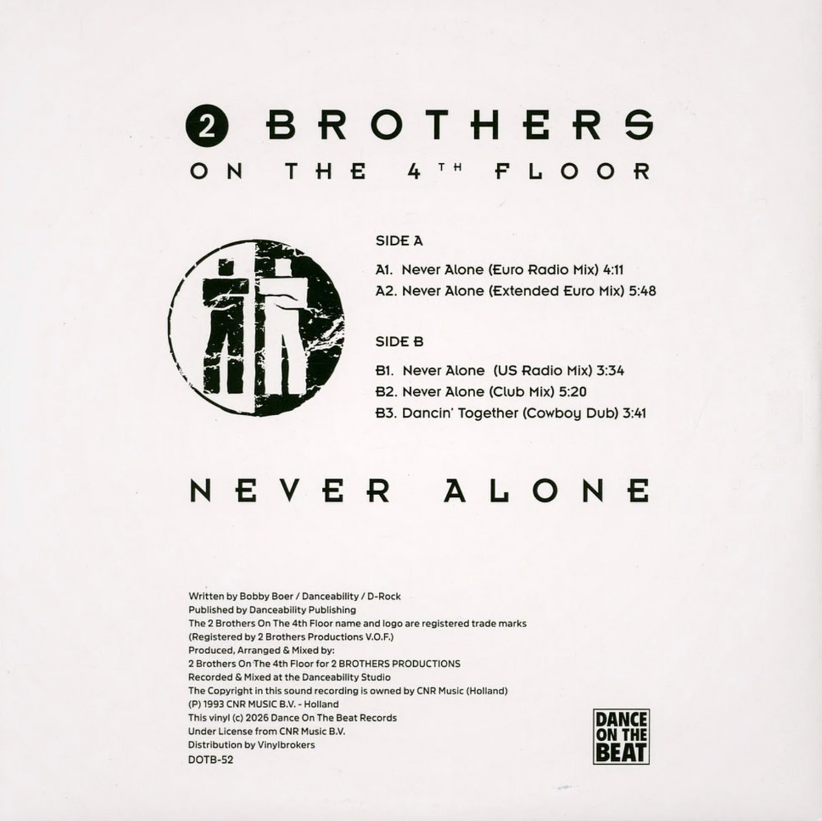 2 Brothers on the 4th Floor - Never alone (Yellow marbled vinyl) (12" Maxi Single)