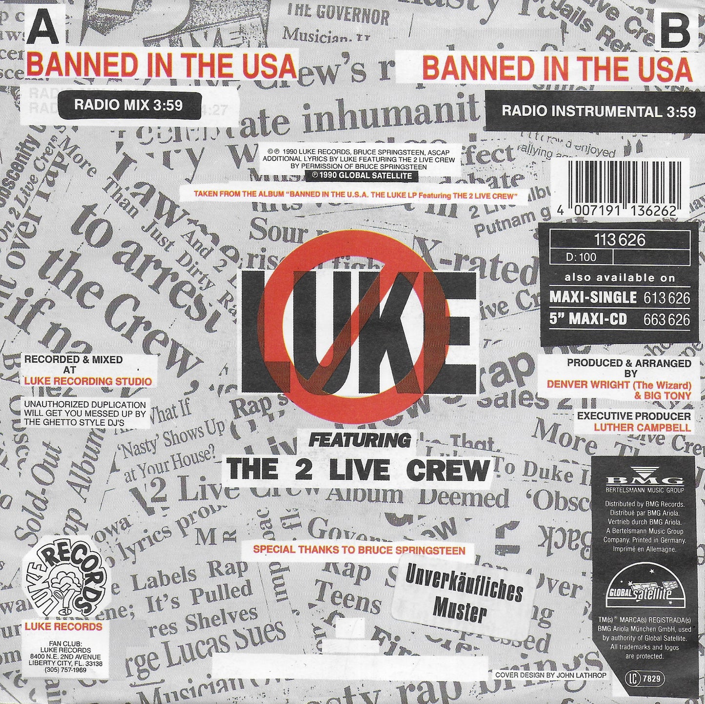 2 Live Crew ft. Luke - Banned in the U.S.A. (Duitse uitgave)