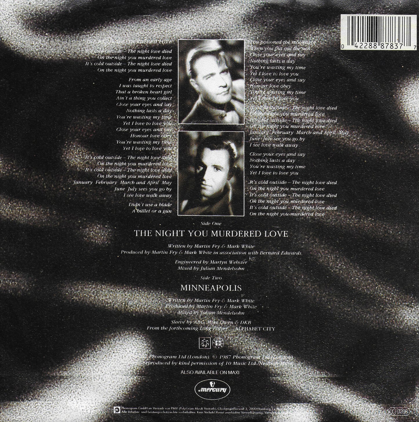 ABC - The night you murdered love (Duitse uitgave)
