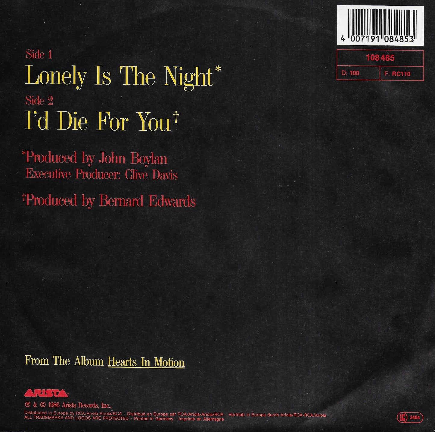 Air Supply - Lonely is the night
