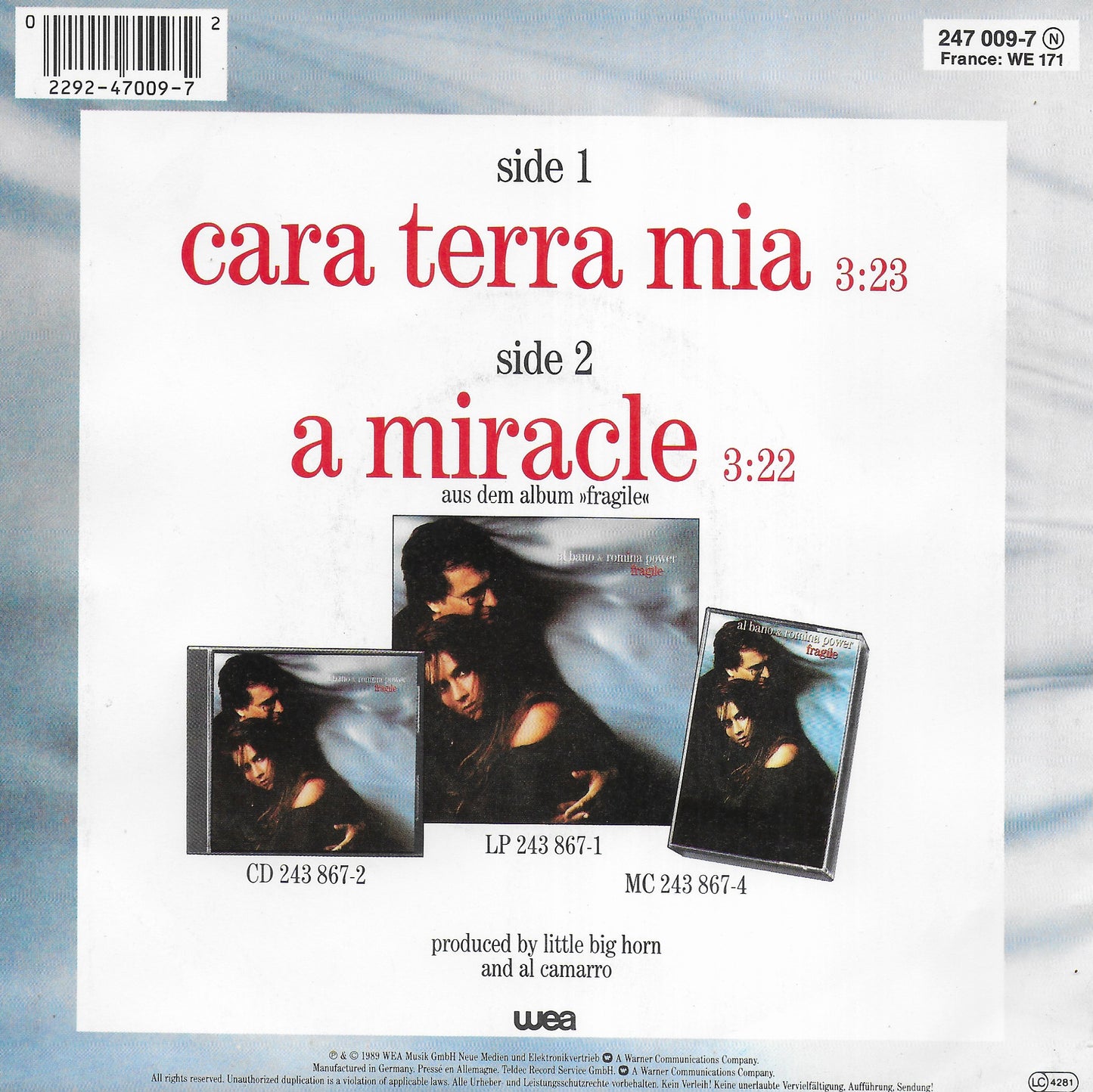 Al Bano & Romina Power - Cara terra mia (Duitse uitgave)