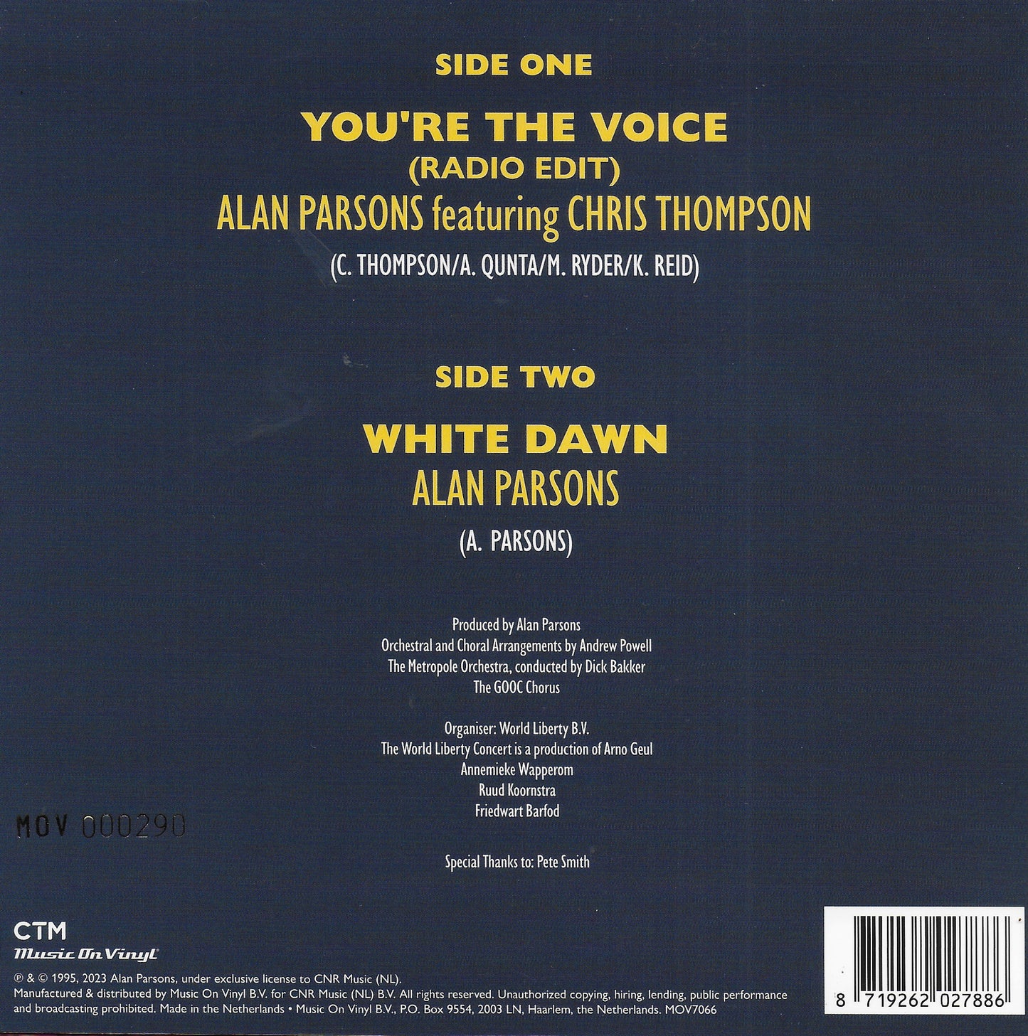 Alan Parsons feat. Chris Thompson - You're the voice (Limited edition, red vinyl)
