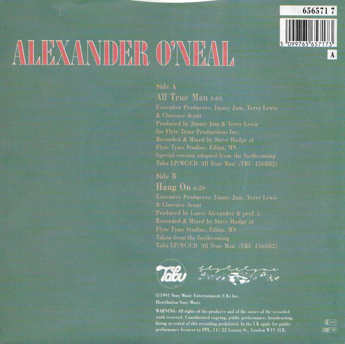 Alexander O'Neal - All true man (Engelse uitgave)