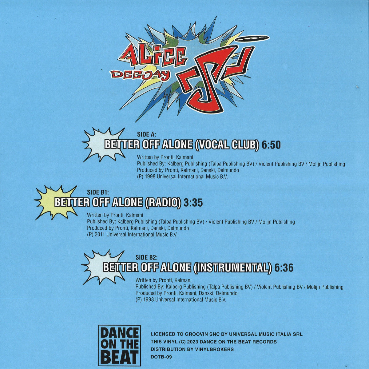 Alice Deejay - Better of alone (12" Maxi Single)