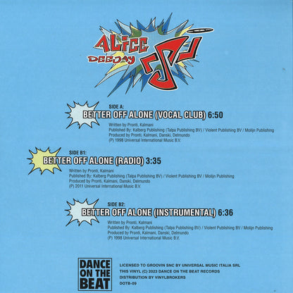 Alice Deejay - Better of alone (12" Maxi Single)