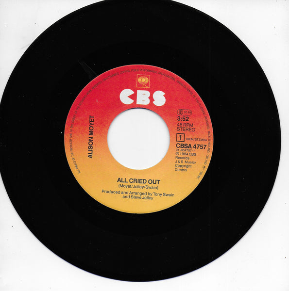 Alison Moyet - All cried out (Europese uitgave)