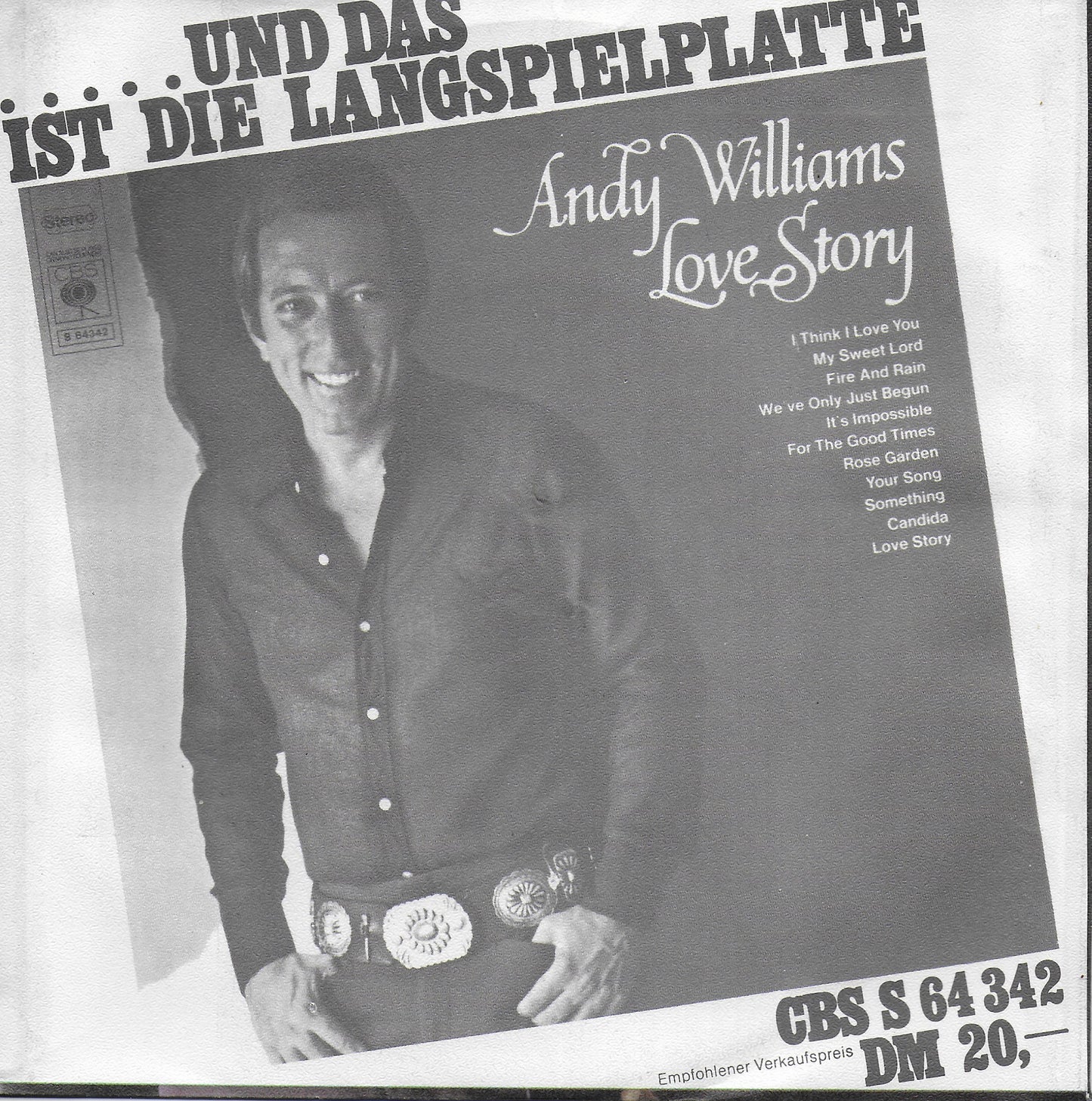 Andy Williams - Love is all (Duitse uitgave)