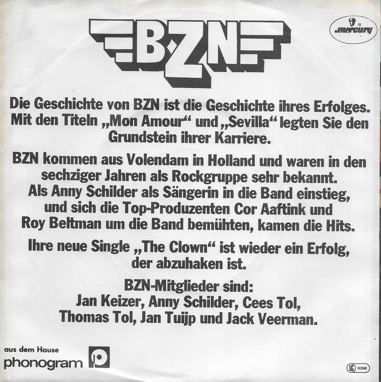 BZN - The clown (Duitse uitgave)