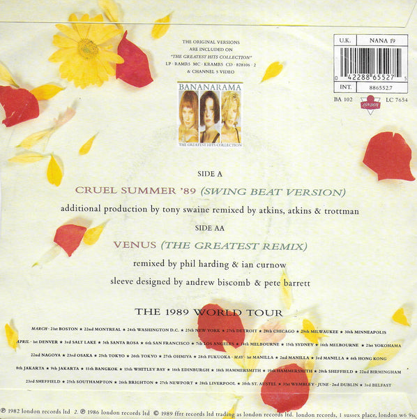 Bananarama - Cruel summer '89 (Engelse uitgave)