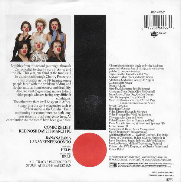 Bananarama & Lananeeneenoonoo - Help! (Duitse uitgave)