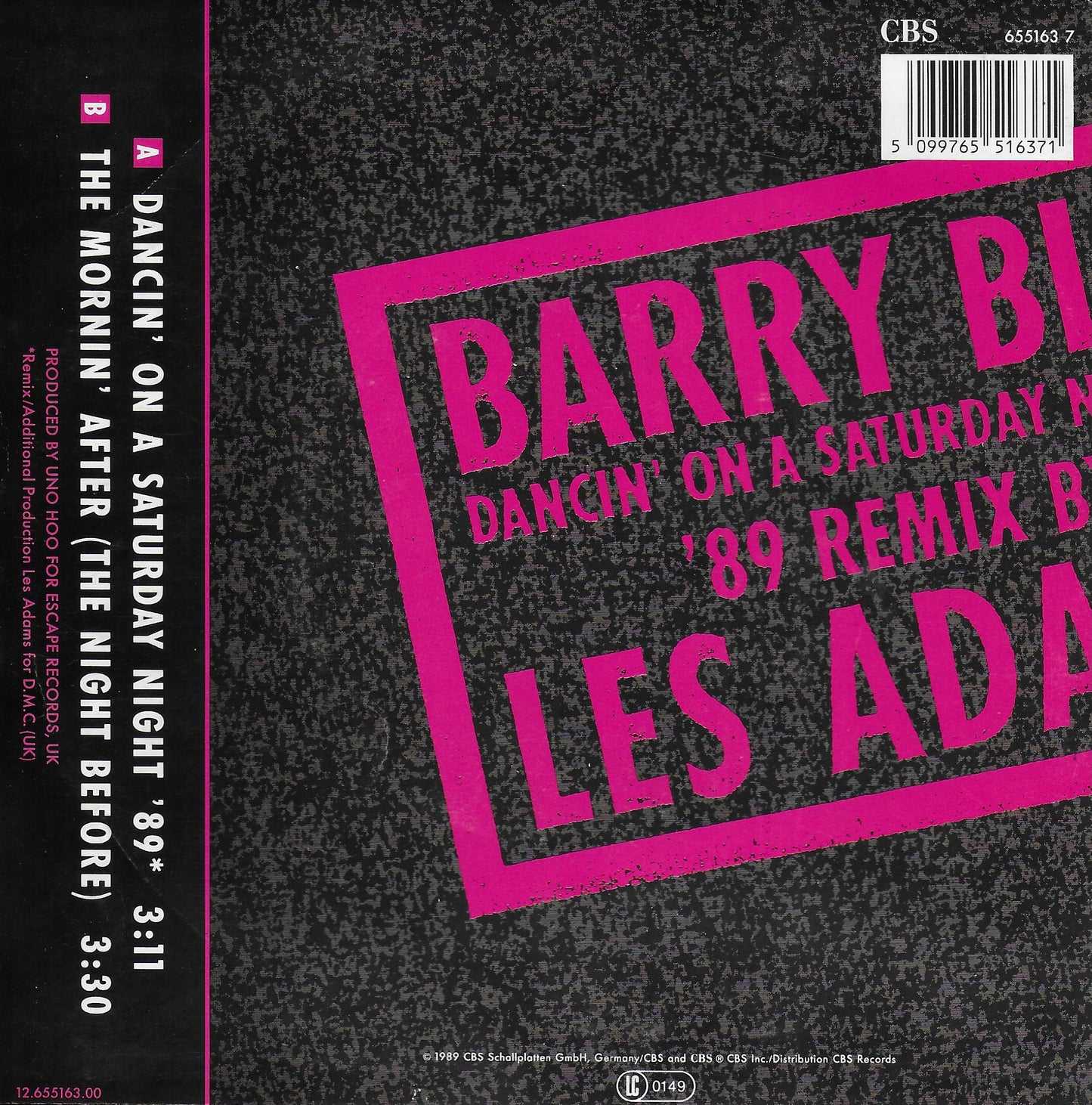 Barry Blue - Dancin' on a Saturday night '89