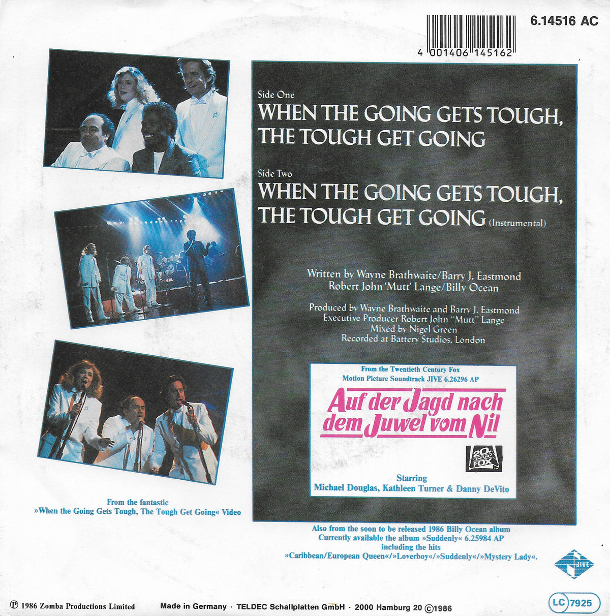 Billy Ocean - When the going gets tough, the tough get going (Duitse uitgave)
