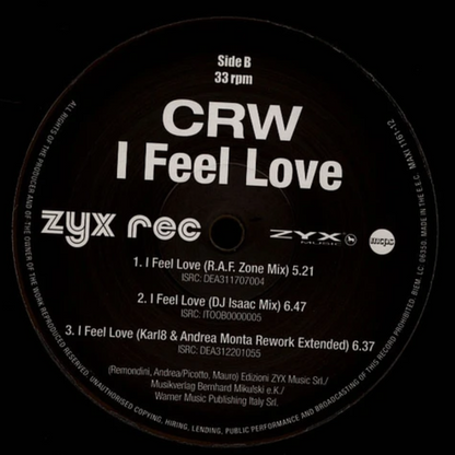 CRW - I feel love (Limited orange/red marbled vinyl) (12" Maxi Single)