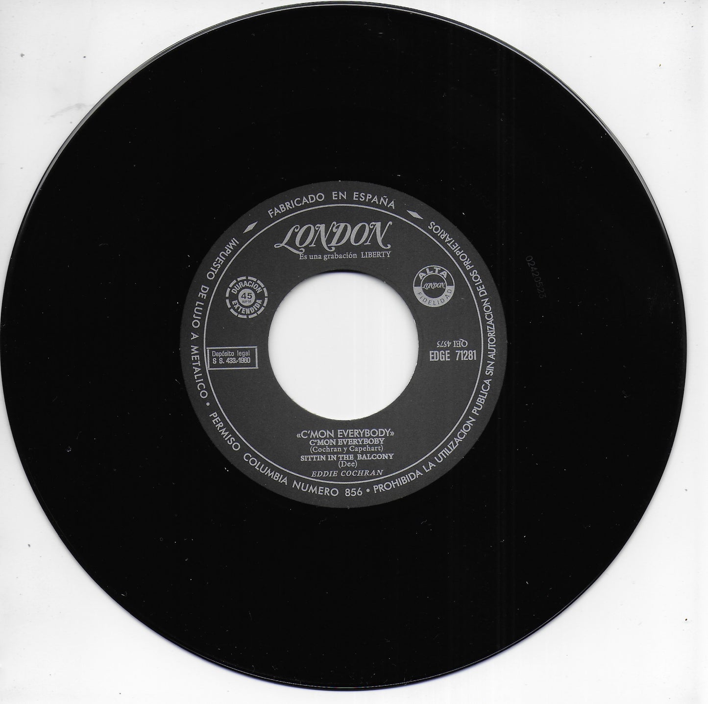 Eddie Cochran - C'mon everybody (Spaanse uitgave)