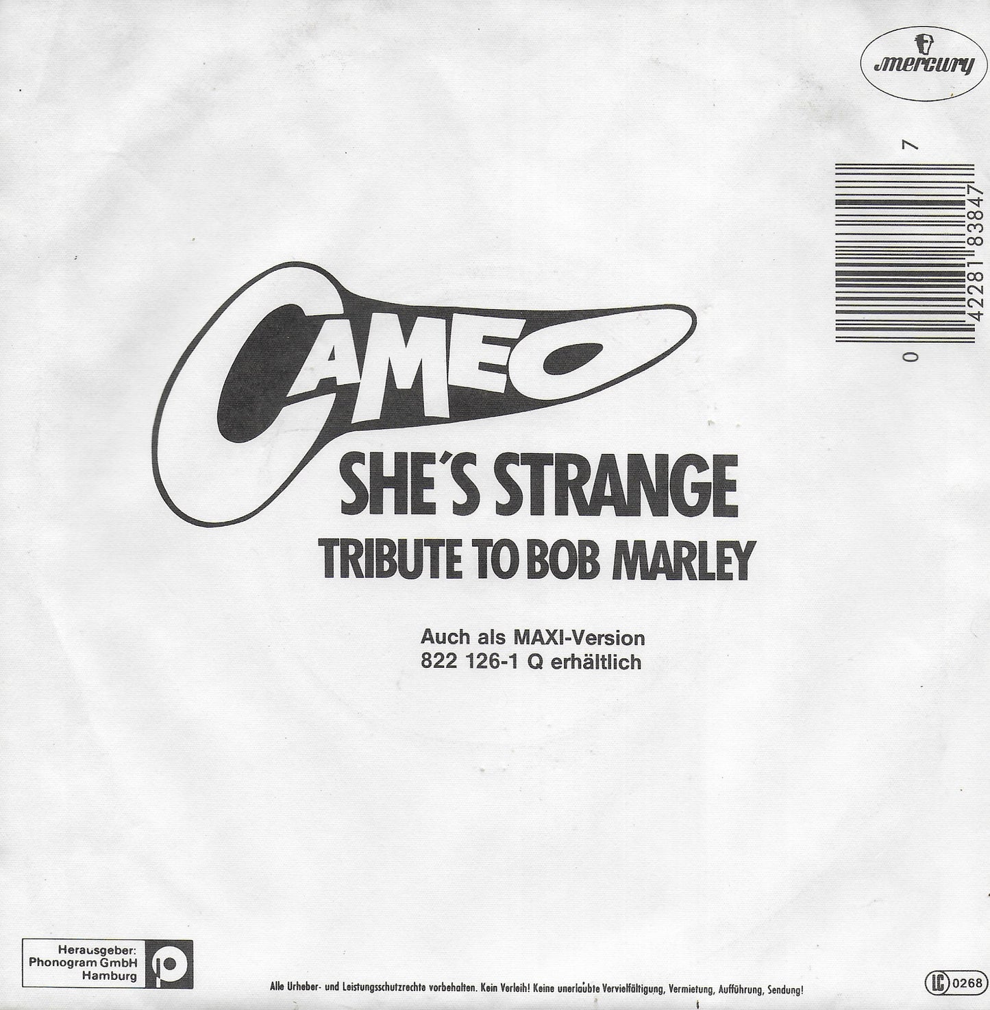 Cameo - She's strange (Duitse uitgave)