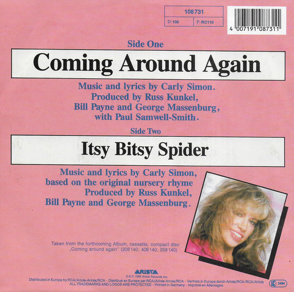 Carly Simon - Coming around again (Europese uitgave)