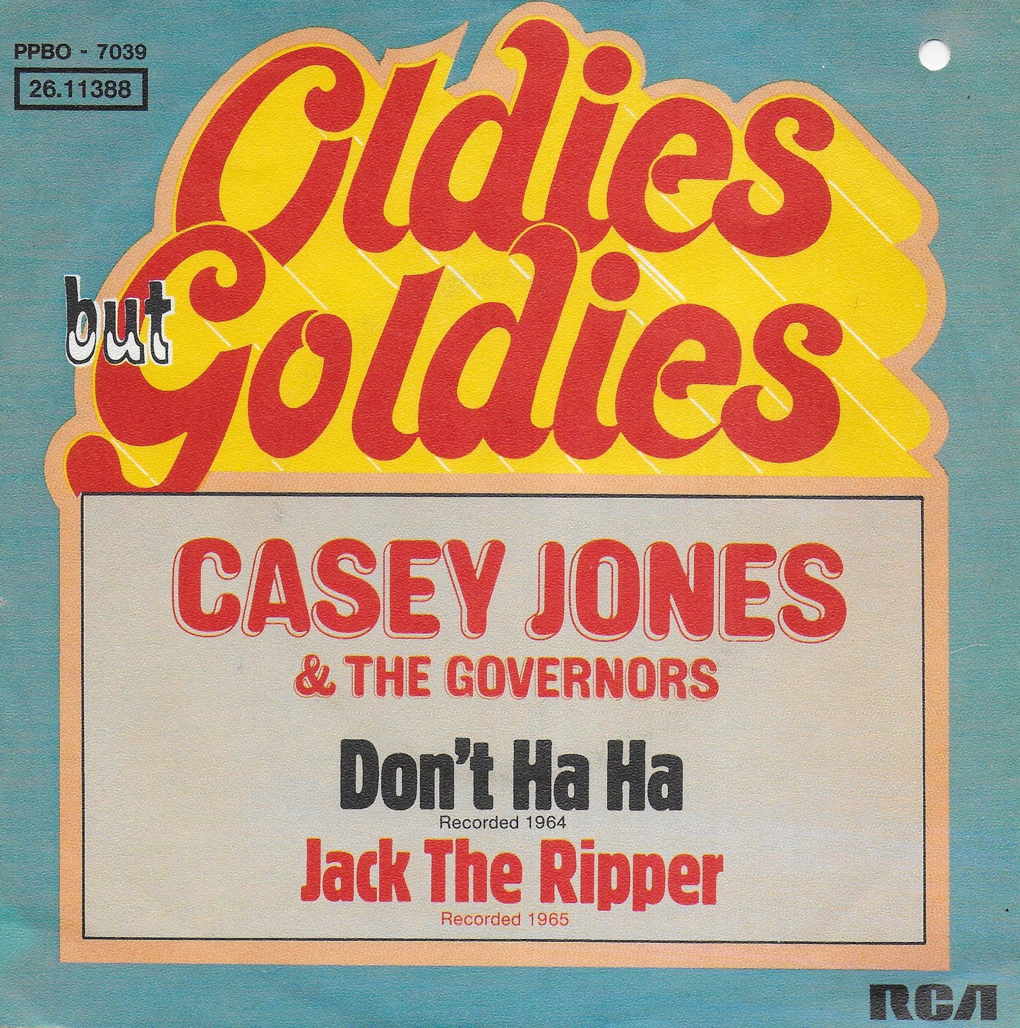 Casey Jones & the Governors - Don't ha ha / Jack the ripper (Duitse uitgave)